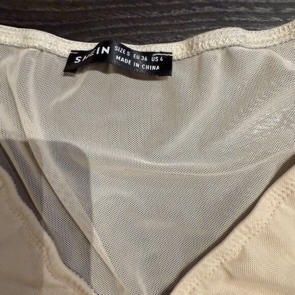 Cream Front Tied Crop Top Y2K style ( Raving Top! ) - Picture 4 of 6